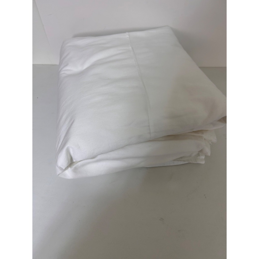 Pottery Barn Essential King Cal King Duvet Cover White Cotton w/ 2 Pleats 1 Flat - Picture 3 of 15